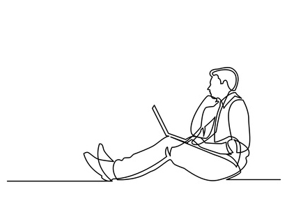 Seated man reading